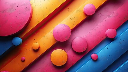 Wall Mural - Abstract geometric backgrounds combine 2D and 3D elements to create a striking and modern visual design.