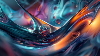 Wall Mural - colorful abstract swirls of fluid movements in a vibrant blend of hues and textures create a mesmeri
