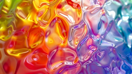 Wall Mural - Colorful abstract patterns created by light refracting through textured surfaces in vibrant rainbow hues