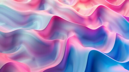 Wall Mural - colorful waves of fabric create a mesmerizing visual experience in soft pastel hues during bright da
