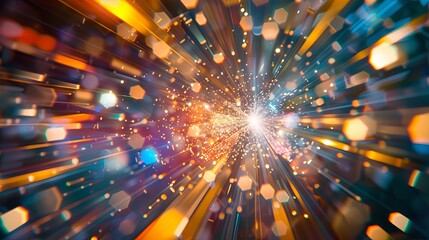 Wall Mural - Colorful burst of light and energy creating a vibrant abstract composition in a dynamic environment