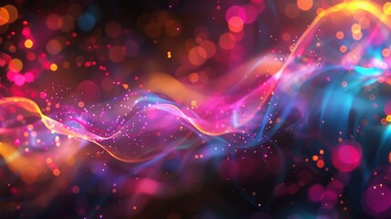Wall Mural - swirling colorful lights create an abstract pattern reminiscent of a cosmic dance in a vibrant digit