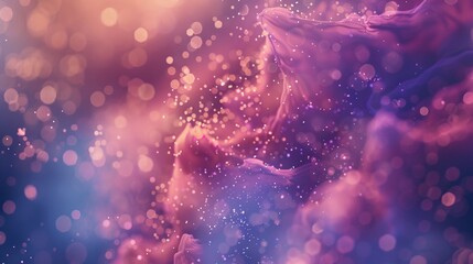Wall Mural - Vibrant abstract design with swirling colors and bokeh effects in a cosmic atmosphere during twilight hours