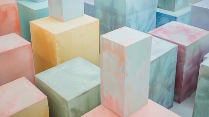 Wall Mural - colorful abstract blocks arranged in vibrant patterns create a playful atmosphere in a contemporary 