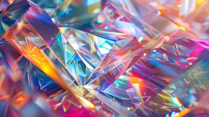 Wall Mural - colorful crystal formations reflecting light in a dynamic display of colors and shapes