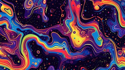 Wall Mural - colorful abstract swirling patterns with vibrant hues create a mesmerizing visual display, suggestin