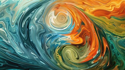 Wall Mural - colorful swirling patterns create an abstract representation of nature's forces in a vibrant artwork