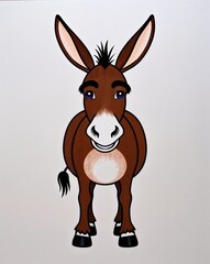 hand drawing Donkey clipart on plain white background