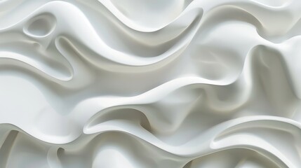 Wall Mural - smooth, flowing texture of white material displaying intricate waves and curves in natural light
