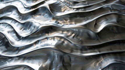 Wall Mural - metal waves create dynamic texture in modern artwork displayed in a contemporary gallery setting