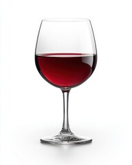 Wall Mural - a glass of red wine traditionally served at thanksgiving dinner isolated on white background.