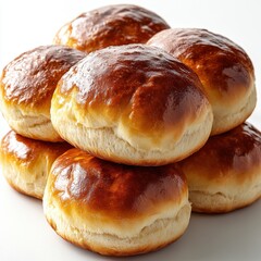 Wall Mural - a stack of thanksgiving dinner rolls isolated on white background.