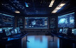© NY-KSJ - Futuristic Control Room with Large Display Screens
