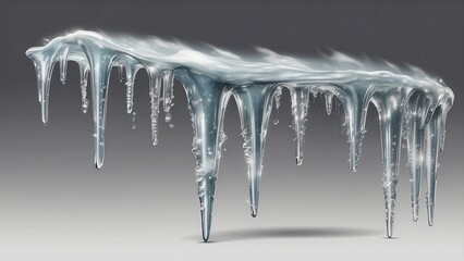 Realistic Icicle with Transparent Background