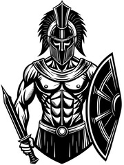 silhouette of a spartan warriors theme vector