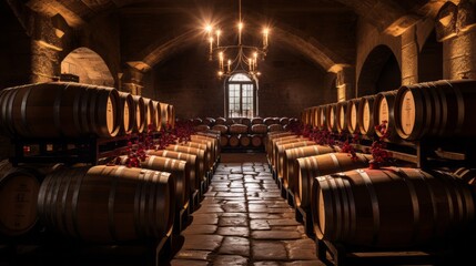 Unveiling the Rich Heritage: Exploring an Enchanting Oak B rel-Filled Wine Cell  (   )