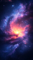 Wall Mural - galaxies, stars, and nebulae, symbolizing the vastness of the universe, exploration, and the connection between humanity and the cosmos
