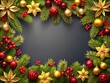 © prapatsorn - Elegant Gold Christmas Border Design for Holiday Greetings, Invitations, and Festive Decor with a Touch of Luxury