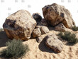 © Amara - Natural rock formation along the sandy beach under bright daylight cut out