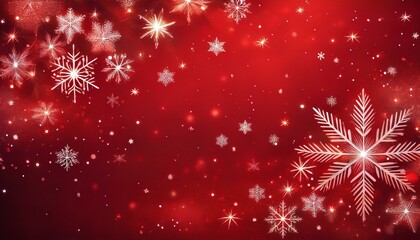 red holiday christmas background with snowflakes and stars