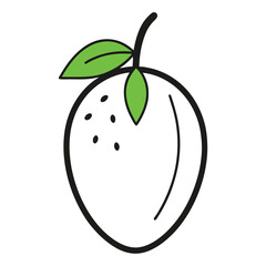 Sticker - Palm Fruit Line Drawing Vector.