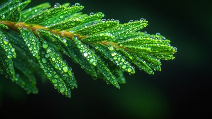 Wall Mural - A leaf with droplets of water on it