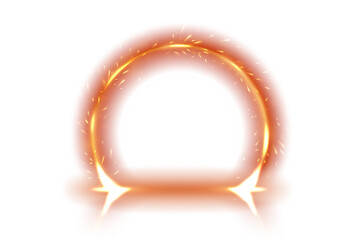 Wall Mural - Circle Light Motion Effect with Sparks Isolated on White Background, Vector Illustration