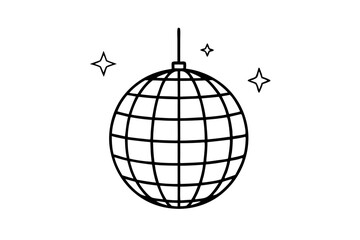 Wall Mural - 
Disco ball icon, Disco ball with stars icon vector