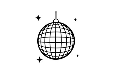 Wall Mural - 
Disco ball icon, Disco ball with stars icon vector