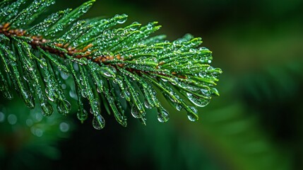 Wall Mural - A leaf with raindrops on it