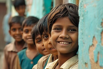 Portrait of a smiling Indian girl in Kolkata.