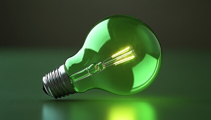 Inspiring green ecofriendly lightbulb highlighting renewable energy solutions, representing the essence of environmental sustainability and Earth Day