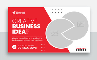 Wall Mural - Business youtube thumbnail and web banner template design