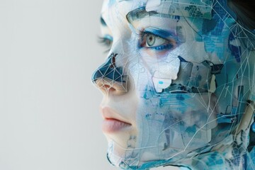 Poster - A close-up shot of a woman's face with a piece of paper covering most of her features