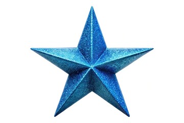 panoramic blue star isolated on white background