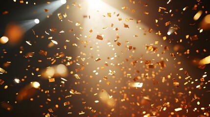 Wall Mural - 3. **joyful night celebration**: design a captivating image of a festive stage with golden confetti 