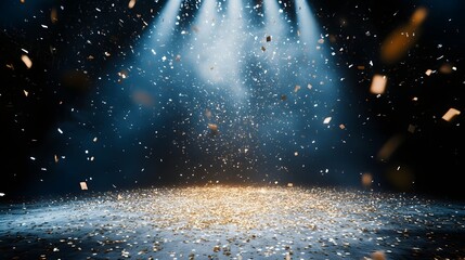 Wall Mural - 4. **enchanting event scene**: capture a magical stage atmosphere featuring a rain of golden confett