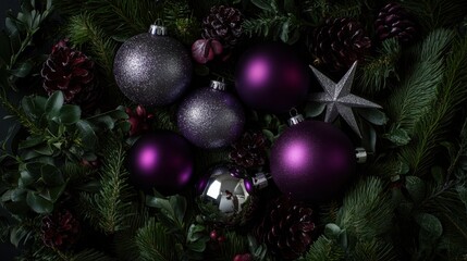 The Purple Christmas Ornament Arrangement