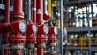 © Instrudify - Fire suppression systems and safety alarms installed near high-pressure equipment in a petrochemical plant.