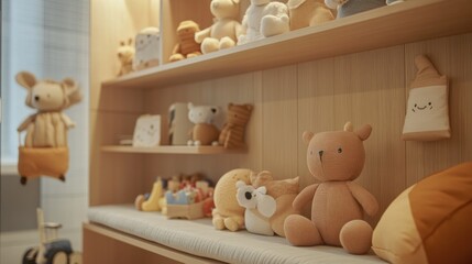 Sticker - A cozy children's room with soft toys and a warm, inviting atmosphere.