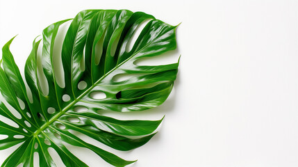 Poster - A lush tropical green palm leaf showcases intricate patterns and rich coloration, perfect for adding a touch of nature to any space or design project