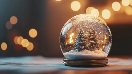 A snow globe with Christmas decorations inside