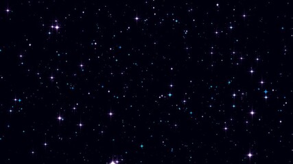 Wall Mural - blue shiny stars glittering and glowing and particles falling animation , abstract new year and christmas, social media motion background