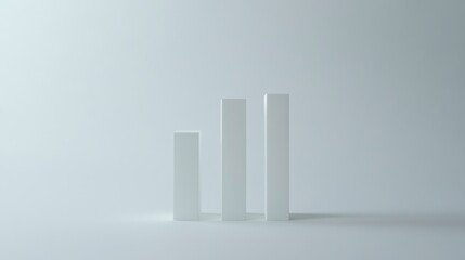 Leinwandbilder - Minimalist White Bar Graph on Light Background