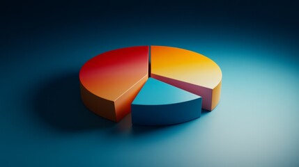 Aufkleber - Colorful Pie Chart on a Blue Background