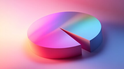 Fototapete - Colorful 3D Pie Chart on a Soft Background