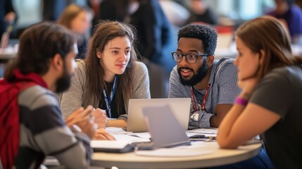intense at fintech hackathon developers strategize with futuristic tech prototypes