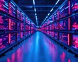 © PrusarooYakk - Futuristic data center with neon lights