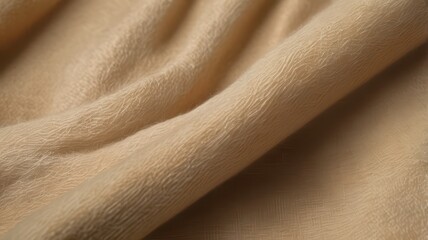 Warm beige soft background made of fluffy fabric