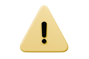3d warning caution icon sign symbol isolated on purple background. error alert safety concept.3d min